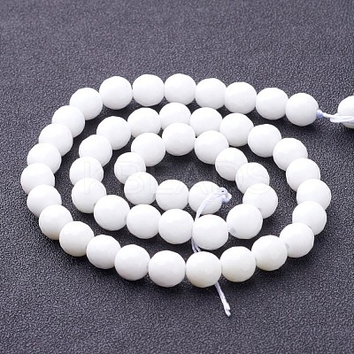 Synthetic White Agate Beads Strands X-G-D419-8mm-01-1