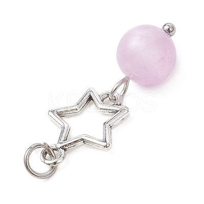 Dyed Natural Selenite with Alloy Pendants PALLOY-JF04734-1