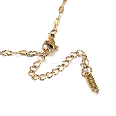 Ion Plating(IP) 304 Stainless Steel Textured Dapped Chain Necklace X-NJEW-D045-02G-1