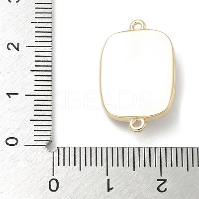 Brass Enamel Rectangle with Starfish Connector Charms KK-M308-08G-03-1