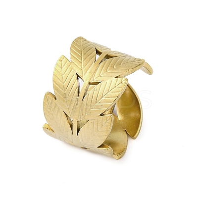 304 Stainless Steel Open Cuff Ring for Women RJEW-Z083-02G-02-1
