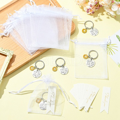 Alloy Enamel Flower Keychains KEYC-YW00209-1