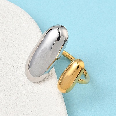 304 Stainless Steel Cuff Open Rings for Women RJEW-B158-02GP-01-1