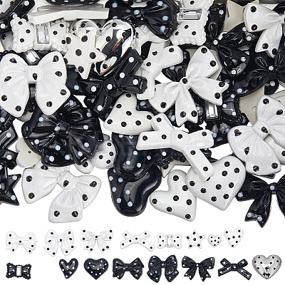 72Pcs 18 Styles Polka Dot Themed Opaque Resin Cabochons CRES-SP0001-14-1