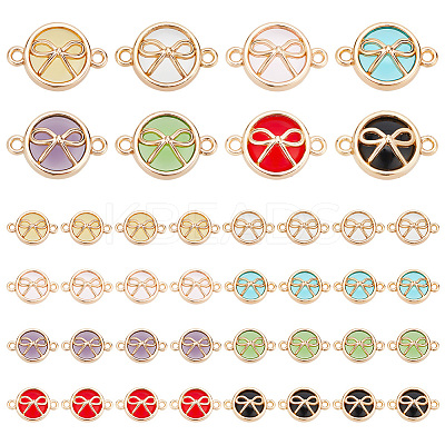 32Pcs 8 Colors Glass connector Charms GLAA-PH0002-22-1