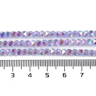 Electroplate Glass Beads Strands GLAA-Q105-02-1