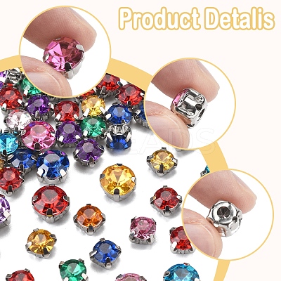 100Pcs 2 Styles Sew on Rhinestone GACR-FS0001-01-1