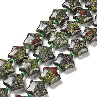 Natural Dragon Blood Jasper Beads Strands G-NH0005-011B-1