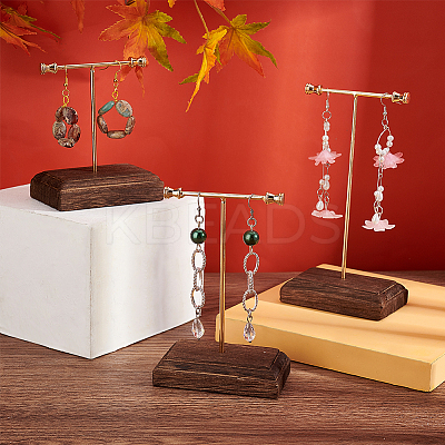 3 Sets 3 Sizes Iron Earring Display Stand Set EDIS-WH0024-10G-1