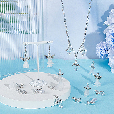48Pcs 6 Styles Acrylic Pendants PALLOY-PH01811-1