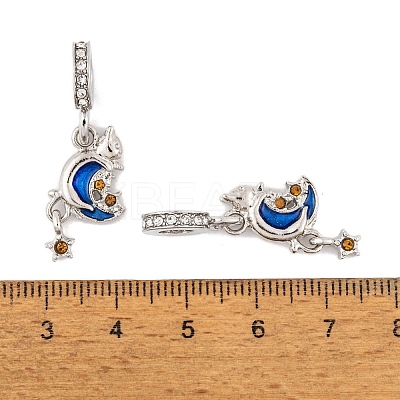 Rack Plating Alloy Crystal Rhinestone European Dangle Charms FIND-C055-23P-1