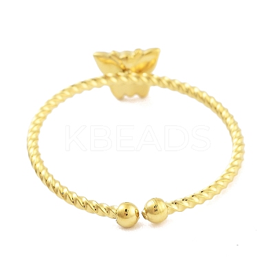 Real 18K Gold Plated 304 Stainless Steel Open Cuff Rings for Women LS-RJEW-B061-02G-02-1