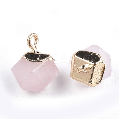 Electroplate Natural & Synthetic Gemstone Star Cut Round Charms G-S344-08-M-1