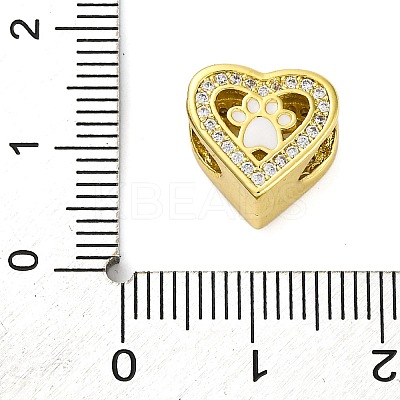 Rack Plating Brass Micro Pave Cubic Zirconia Beads with Enamel KK-Z081-06-1
