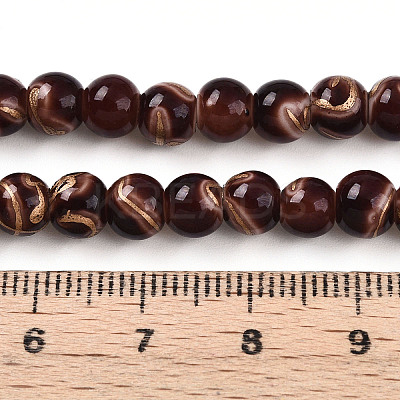 Baking Paint Glass Beads Strands DGLA-N010-6mm-08-1