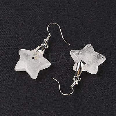 Natutal Quartz Crystal Dangle Earrings EJEW-F343-C06-1