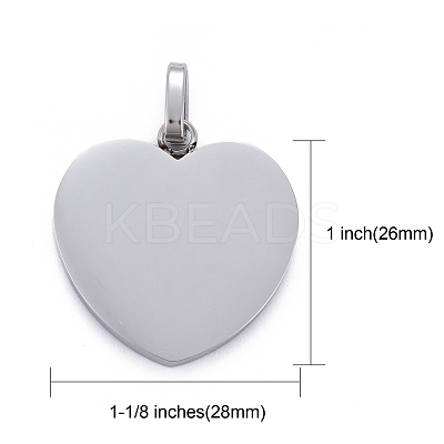 Tarnish Resistant 304 Stainless Steel Mirror Polished Finish Stamping Blank Tag Pendants STAS-P055-04P-1