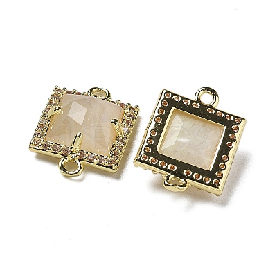 Natural Moonstone Faceted Square Links G-I375-03G-01-1