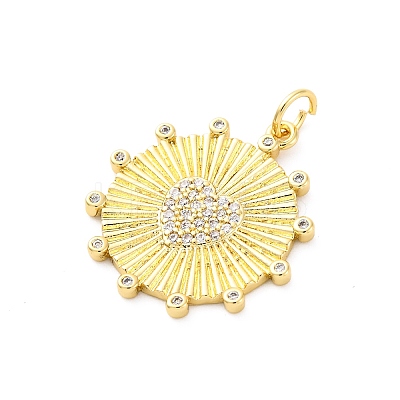 Brass Micro Pave Cubic Zirconia Pendants X-KK-D325-61G-02-1