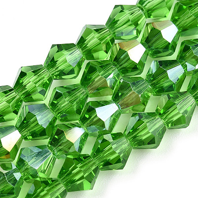 Transparent Electroplate Glass Beads Strands EGLA-TACDZ0005-6mm-03C-1
