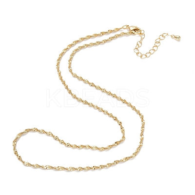 Brass Rope Chain Necklaces X-NJEW-K123-12G-1