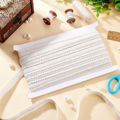 Polyester Braided Lace Trim OCOR-WH0074-92A-1