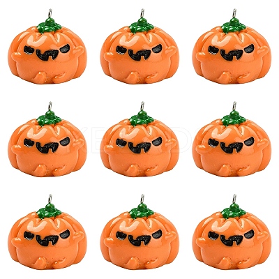 10Pcs Halloween Opaque Resin Pendants RESI-YW0004-94-1