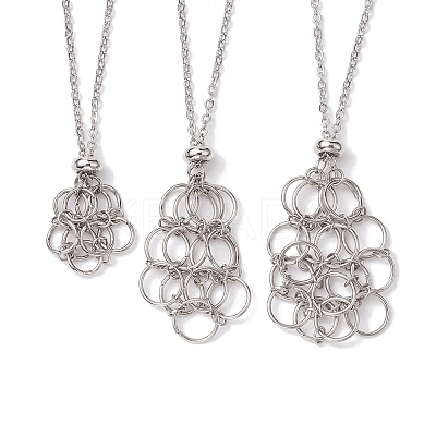 Tarnish Resistant 3Pcs 3 Styles 304 Stainless Steel Cable Chain Necklace Makings NJEW-JN04934-02-1