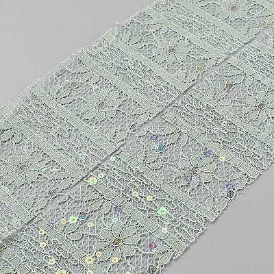 Polyester Flower Lace Ribbons with Paillettes OCOR-WH20048-04A-1