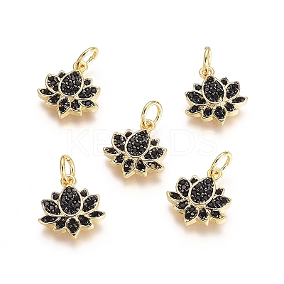 Brass Micro Pave Cubic Zirconia Charms X-ZIRC-G161-22-1