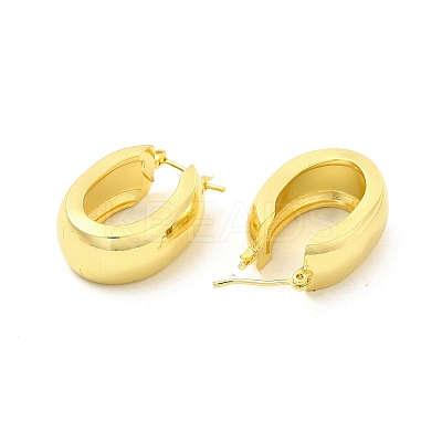 Brass Oval Thick Hoop Earrings for Women EJEW-E273-04LG-1