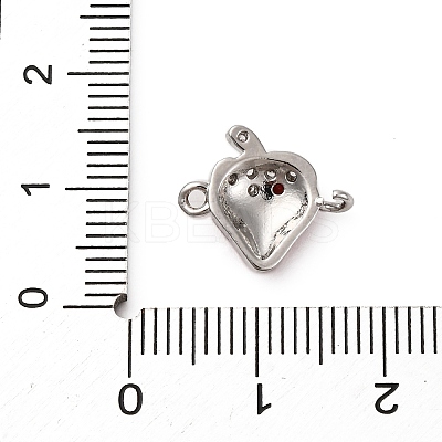 Brass Micro Pave Clear Cubic Zirconia Fruit Connector Charms KK-I276-15P-A02-1