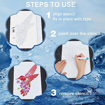 1 Set Divination Theme PET Hollow Out Drawing Painting Stencils DIY-MA0003-72-1