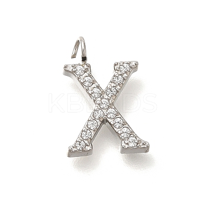 304 Stainless Steel Micro Pave Cubic Zirconia Pendants STAS-H228-06P-X-1