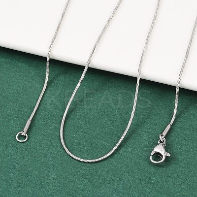 Tarnish Resistant 304 Stainless Steel Snake Chain Necklaces LS-NJEW-F196-14P-1