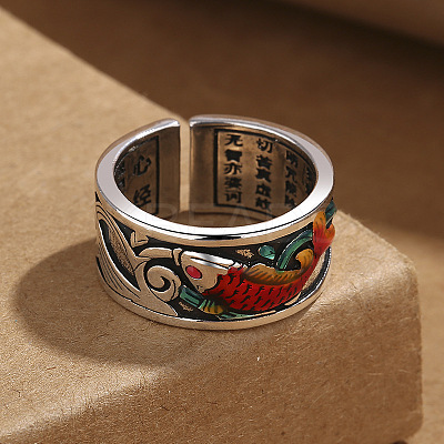 Retro Ethnic Style Brass Adjustable Cuff Rings FS-WG2D462-01-1