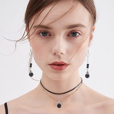 Natural Lava Rock Pendants G-OC0003-33-1
