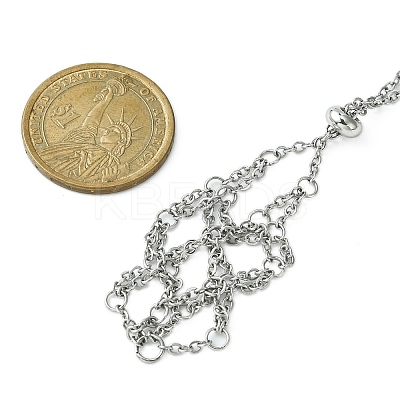 Tarnish Resistant 304 Stainless Steel Cable Chains Macrame Pouch Empty Stone Holder for Pendant Necklaces Making NJEW-TA00084-01-1