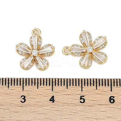 Rack Plating Brass Micro Pave Cubic Zirconia Pendants KK-C082-01G-01-1