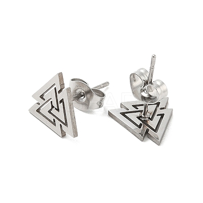 Non-Tarnish 304 Stainless Steel Stud Earrings EJEW-K285-08P-1