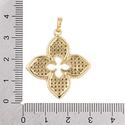 Rack Plating Brass & Clear Cubic Zirconia Pendants X-KK-S374-01G-1