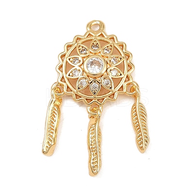 Brass Micro Pave Cubic Zirconia Pendants KK-F906-19G-1