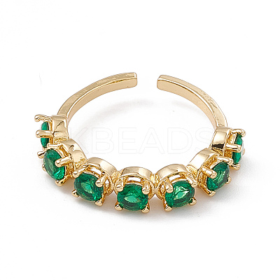 Cubic Zirconia Open Cuff Ring RJEW-P079-07G-02-1