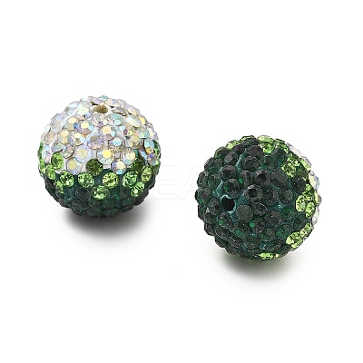 Gradient Color Design Polymer Clay Rhinestone Beads CLAY-NH0001-03A-1