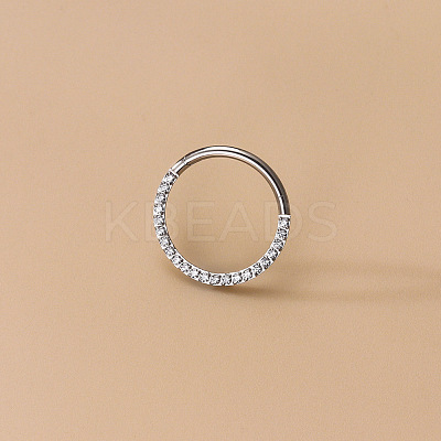 G23 Stainless Steel Micro Pave Clear Cubic Zirconia Cartilage Earrings WG72C09-03-1