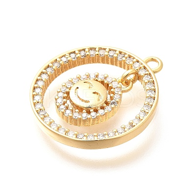 Brass Micro Pave Cubic Zirconia Pendants KK-G519-05G-01-1