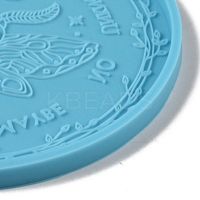 Tarot Theme DIY Flat Round Divination Coaster Food Grade Silicone Molds DIY-G083-02B-1