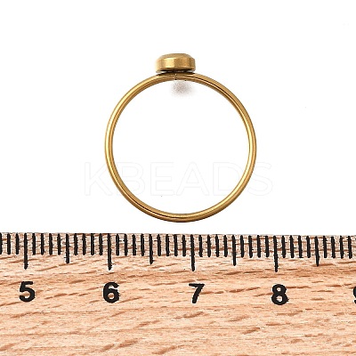 304 Stainless Steel Finger Ring Rhinestone Settings STAS-H237-01A-G-1
