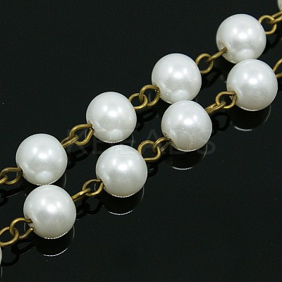 Handmade Glass Pearl Beads Chains AJEW-PH00489-01-1