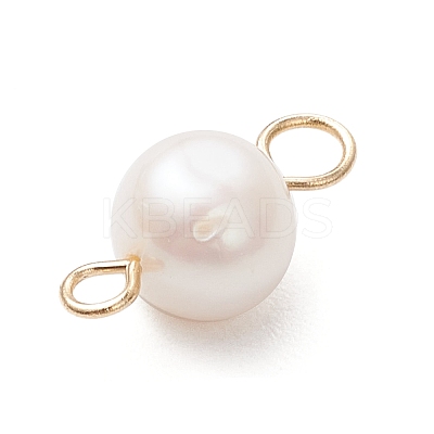 Natural Cultured Freshwater Pearl Two Sides Polished Connector Charms PALLOY-JF04041-01-1